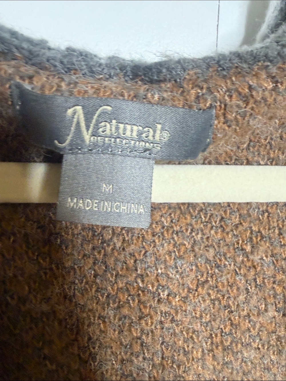 Natural Reflections Hooded Open-Front Cardigan in Brown, Gray & Cream - Picture 12 of 13